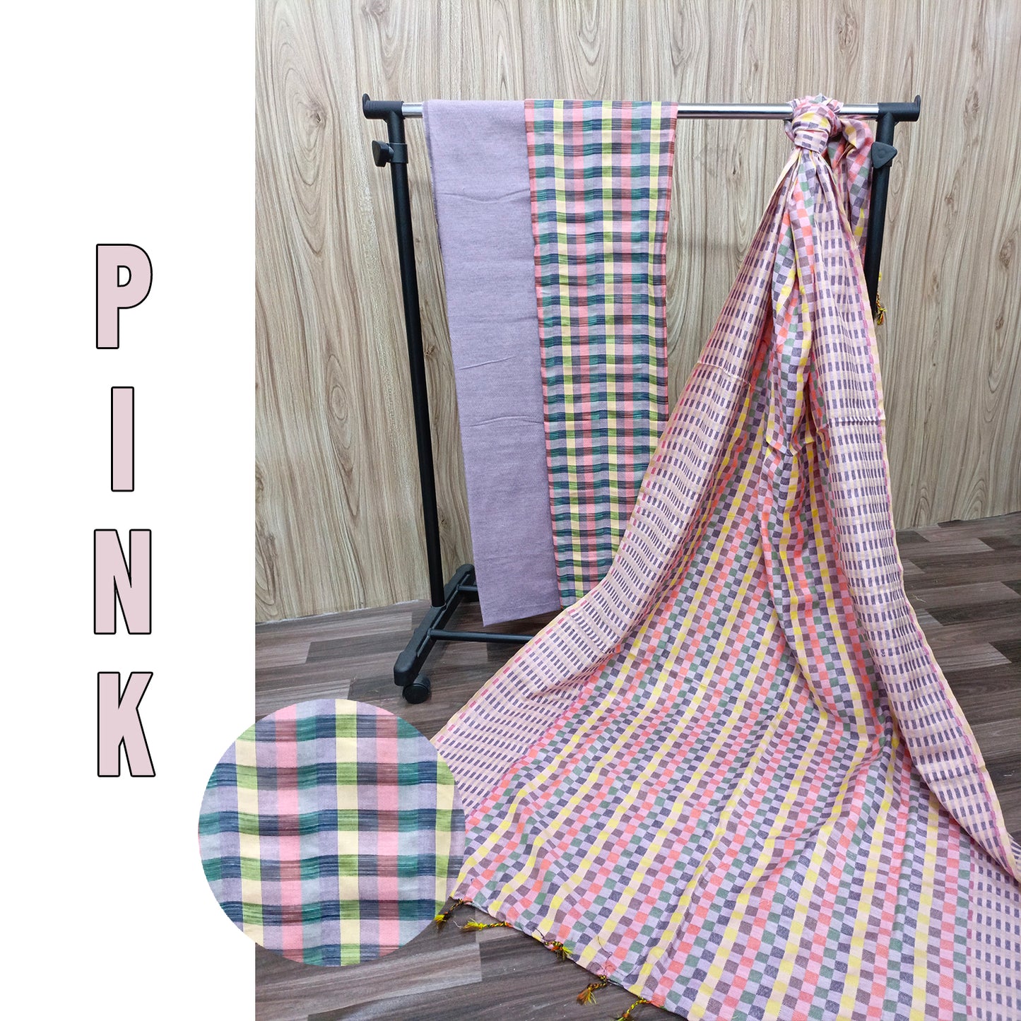 Winter Collection - Khaadi Khaddar - Pink Check - Handwoven Fabric Suits - Rangoli 3 Pcs - Unstitched
