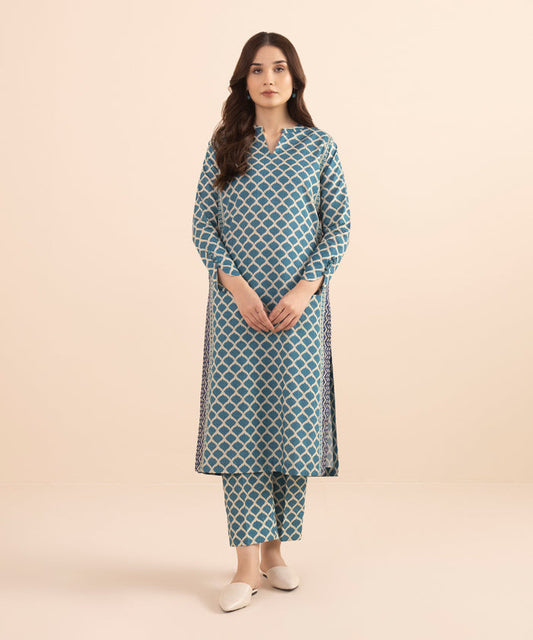 Sapphire - Lawn Collection - Blue 2 Piece - Stitched - 00U2TDY24D12