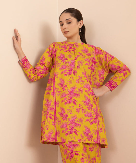 Sapphire - Lawn Collection - Mustard 2 Piece - Stitched - 0U2TDY24D110