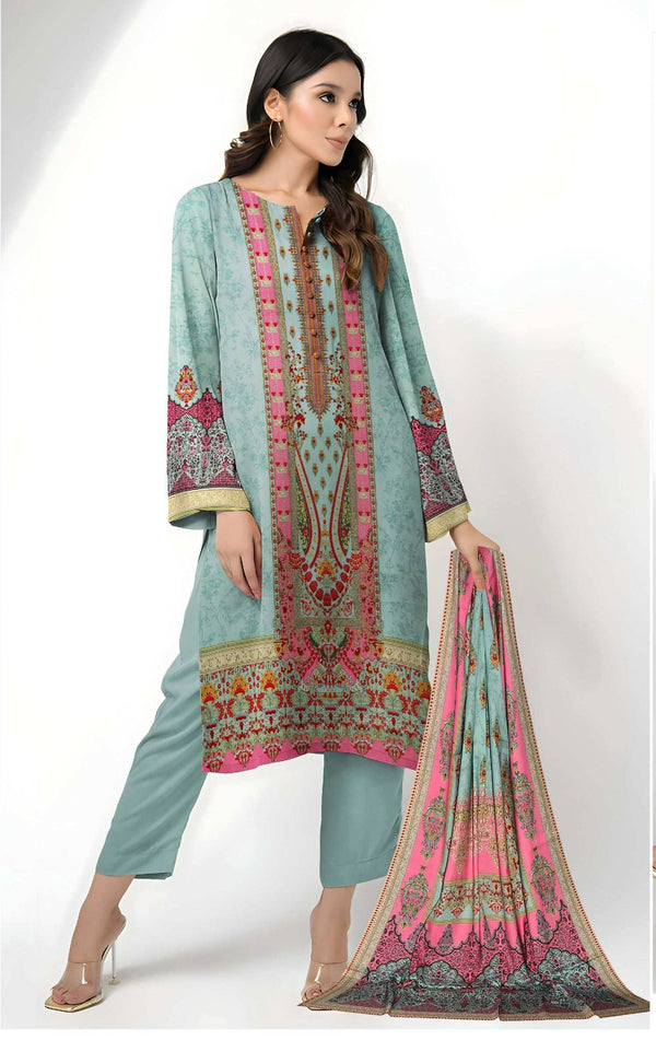 Aqua - Digital Printed Linen 3-piece Suit
