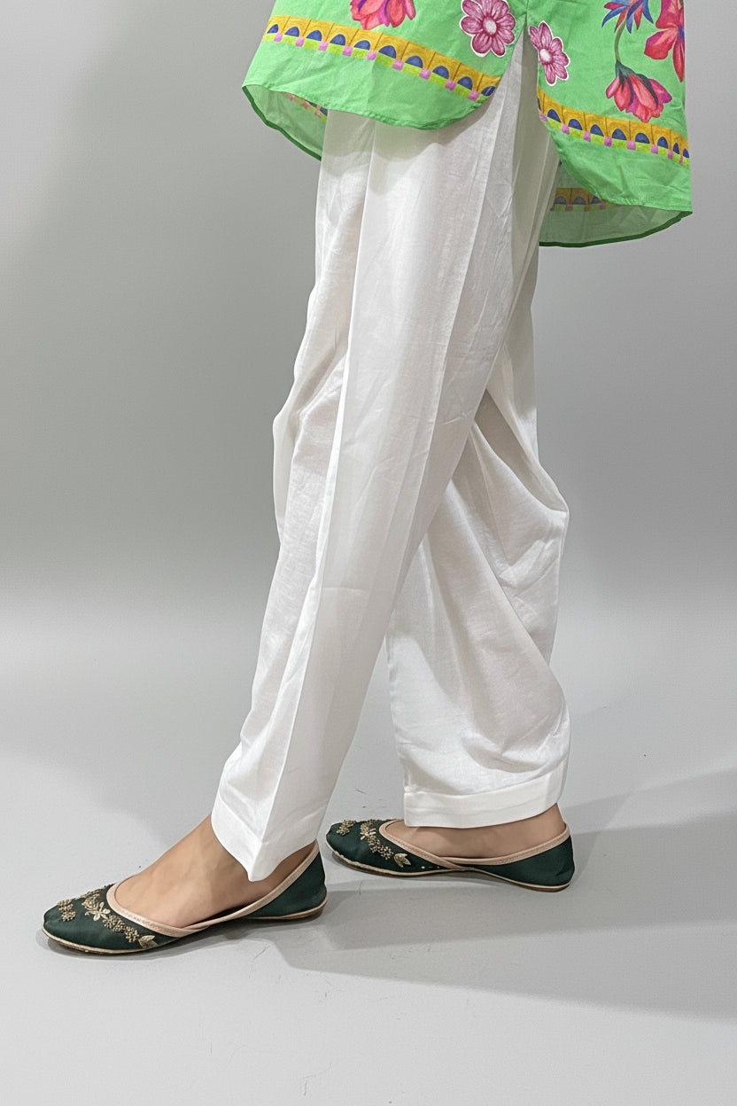 Narrow Shalwar for Women in Cambric Cotton - CNS01