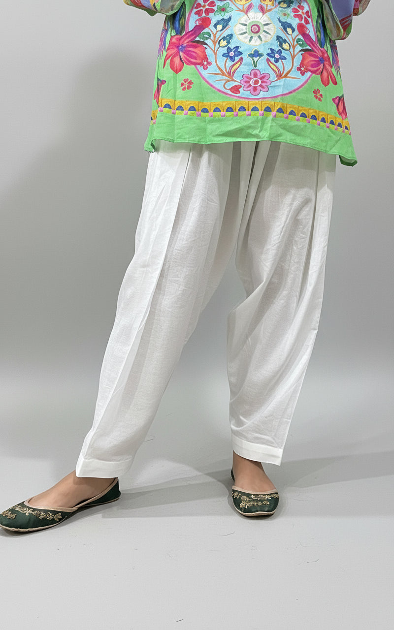 Narrow Shalwar for Women in Cambric Cotton - CNS01