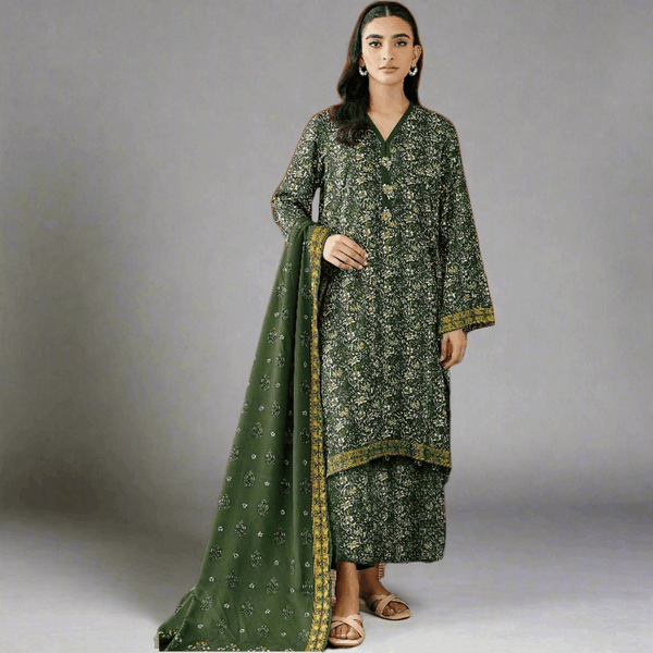 Green - Orient Unstitched Khaddar 3 Piece Suit