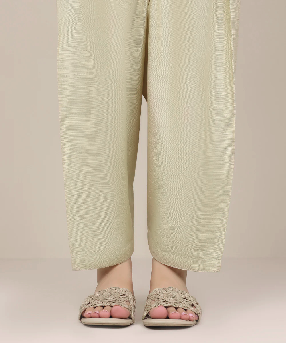 Ivory - Stitched Shalwar/Trousers For Women In Khaddar