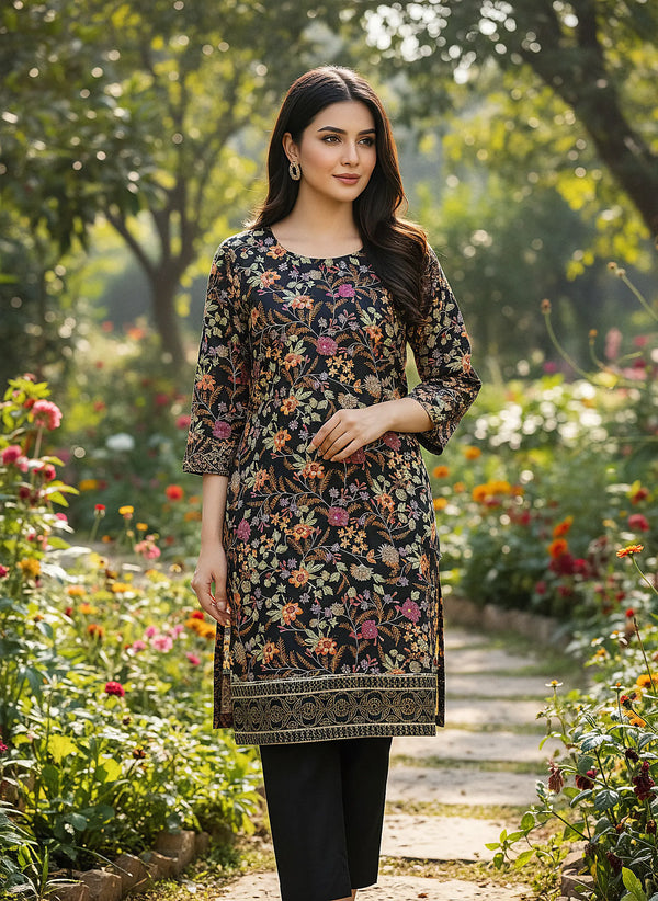 Printed Khaddar Shirt