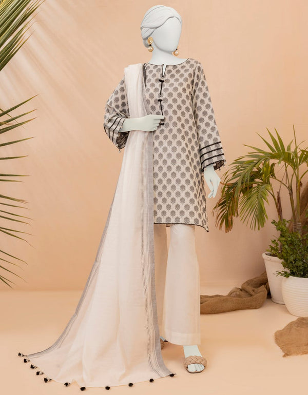Off-White - J. 2-Piece Printed Stitched Lawn Suit - Full