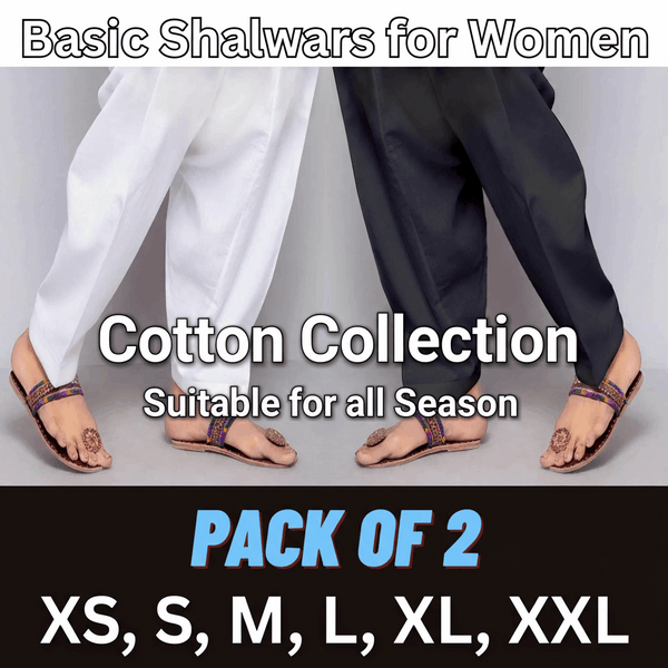 Pack-of-2 Shalwar for Women in Cotton