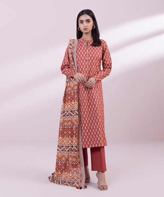 Sapphire - Lawn Collection - Red 3 Piece - Stitched - U3PDY24D232Z