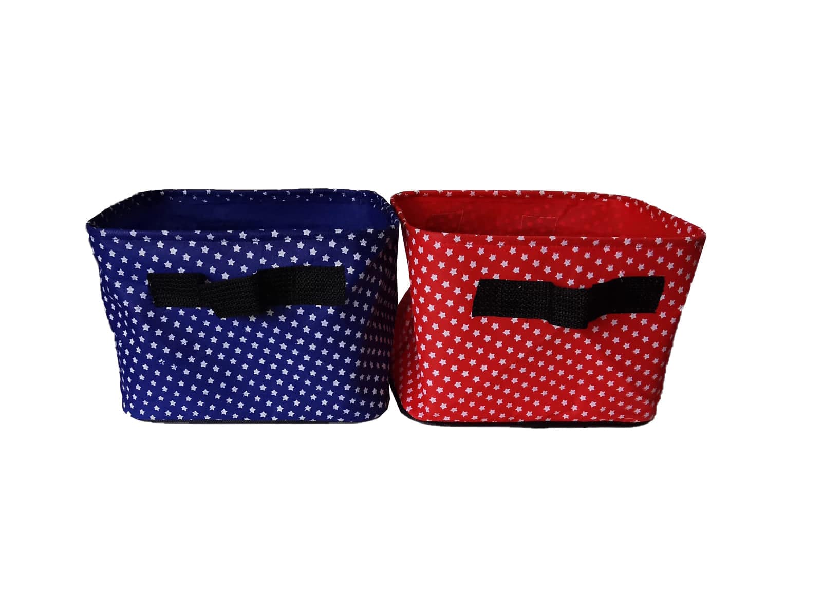 Pack of 2 - Desktop Storage Basket Cute Printing Foldable Sundries Toy Storage Box Fabric Office Stationery Storage Organizer
