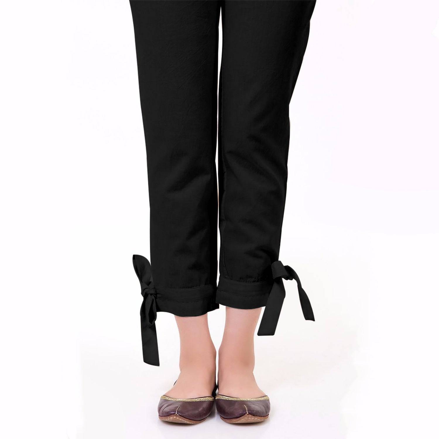 Bow Tie-up Pants / Trousers for Women in Cotton - BTP01 - Dhanak Boutique