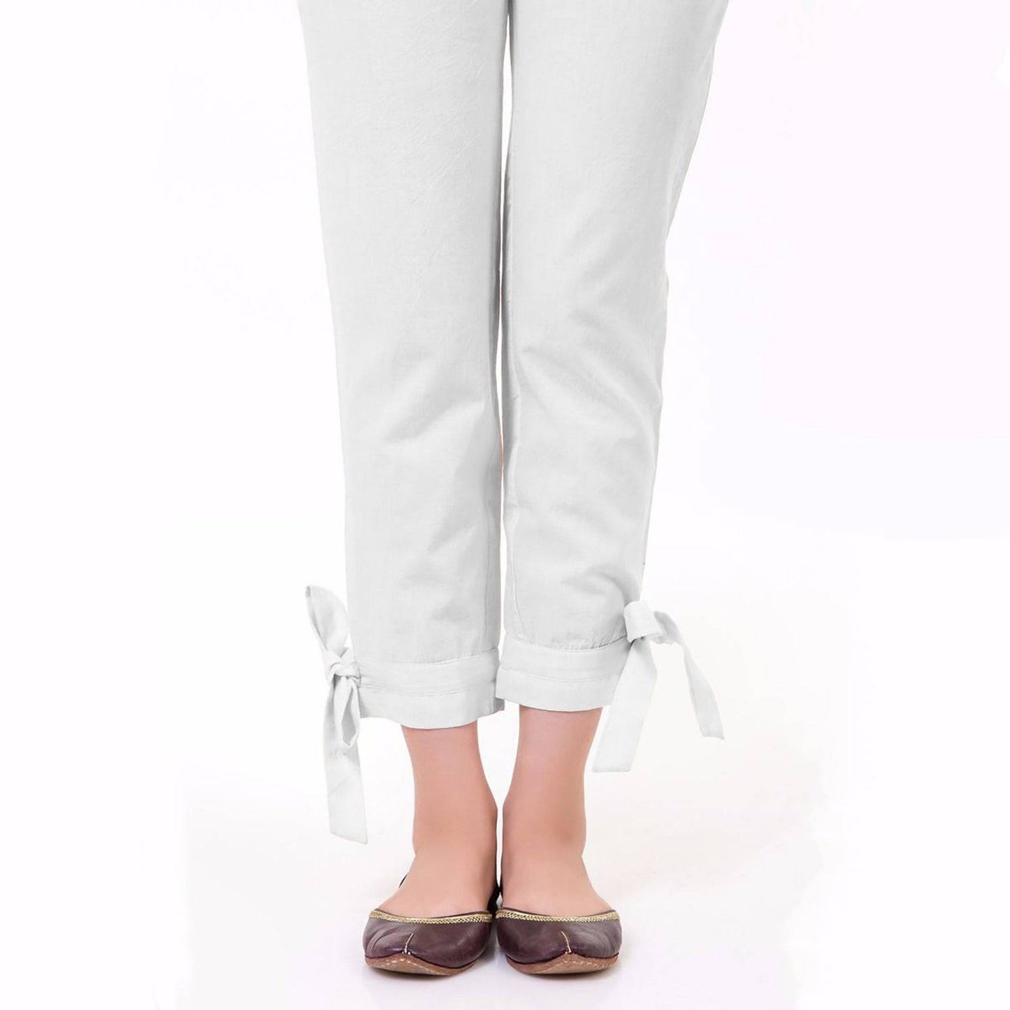 Bow Tie-up Pants / Trousers for Women in Cotton - BTP01 - Dhanak Boutique