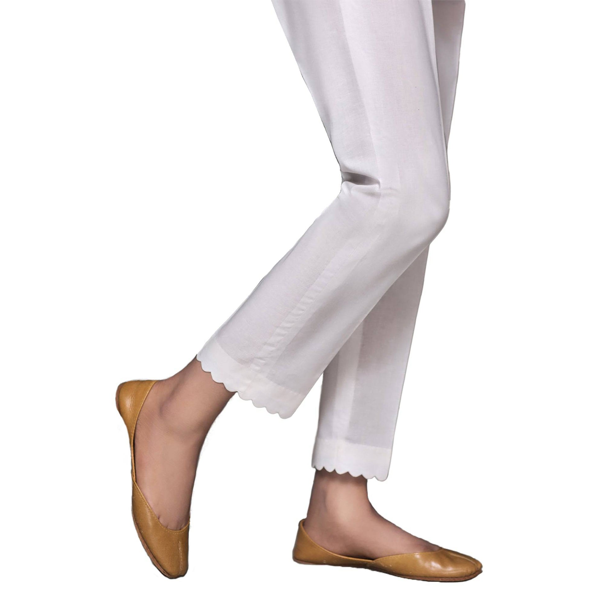 Scallop Trousers for Women in Cotton - SC01 - Dhanak Boutique