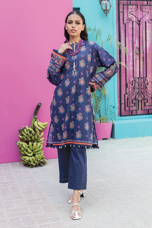 Khaadi - Lawn Collection - Navy 2 Piece - Stitched - JLA231207