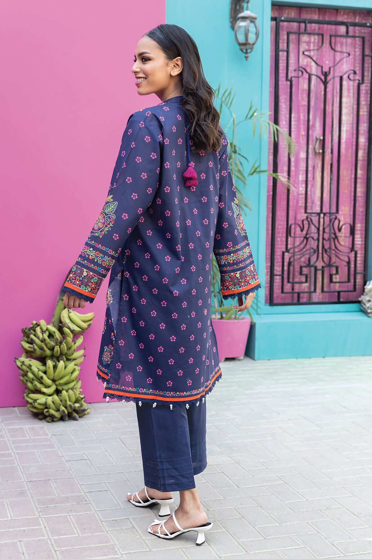 Khaadi - Lawn Collection - Navy 2 Piece - Stitched - JLA231207
